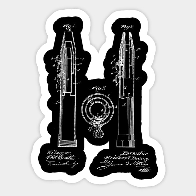 Fire Hose Vintage Patent Drawing Sticker by TheYoungDesigns